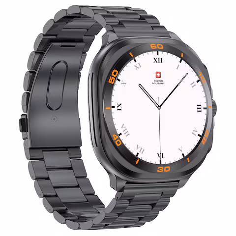 SWISS MILITARY DOM 7 GUNMETAL FRAME WITH BLACK STAINLESS STEEL STRAP SM-WCH-DOM7-GUNF-BLKSTL thumbnail 3