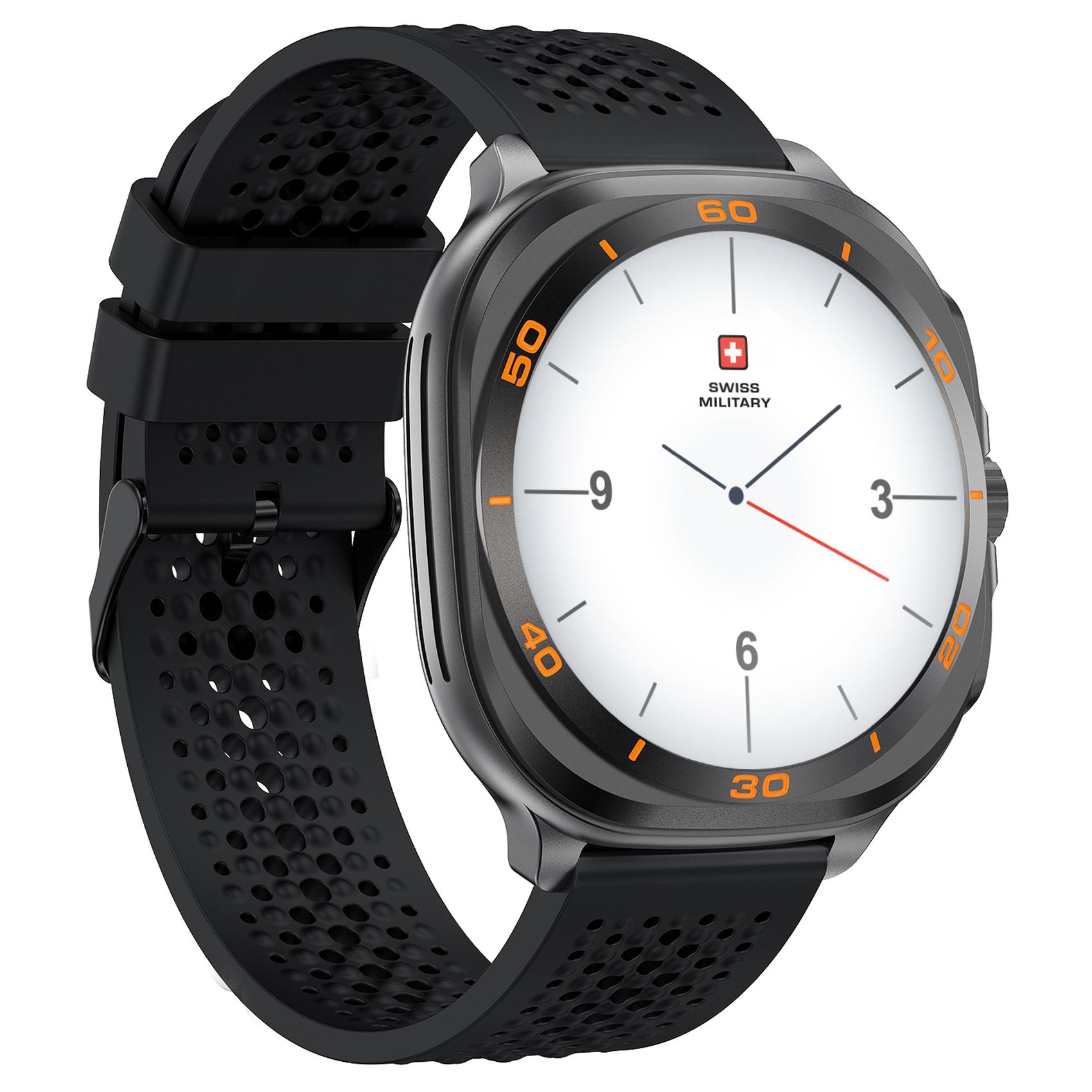 SWISS MILITARY DOM 7 GUNMETAL FRAME WITH BLACK SILICON STRAP - SM-WCH-DOM7-GUNF-BLKS thumbnail 3