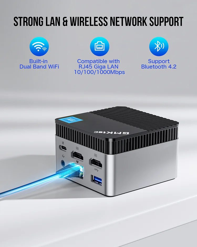 GMKtec Mini PC NUCBOX-G5 - Intel N97, 12GB RAM, 512GB SSD, Windows 11 Pro, Compact Design thumbnail 16