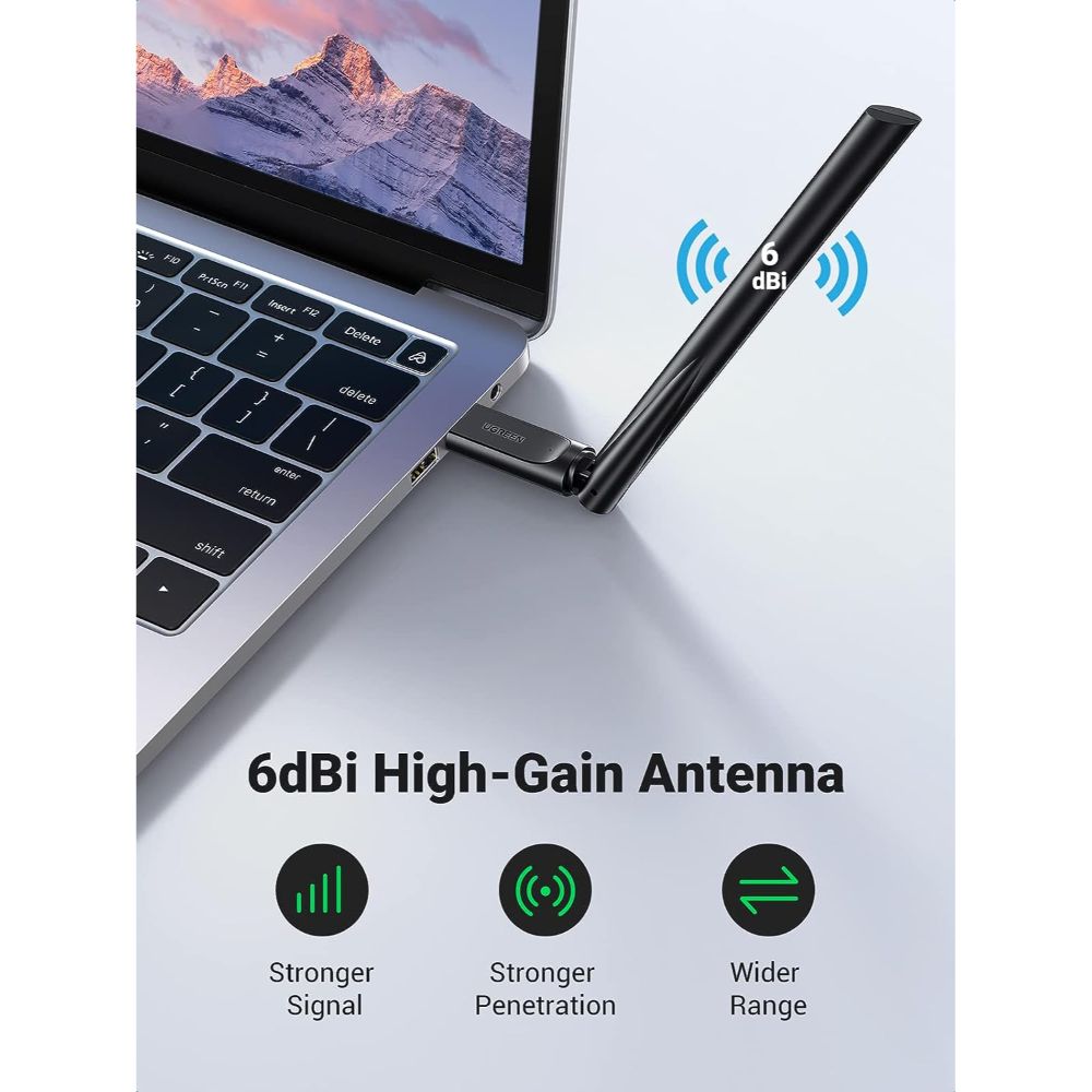 UGREEN AC650 HIGH GAIN DUAL BAND WIRELESS USB ADAPTER 90339 thumbnail 7