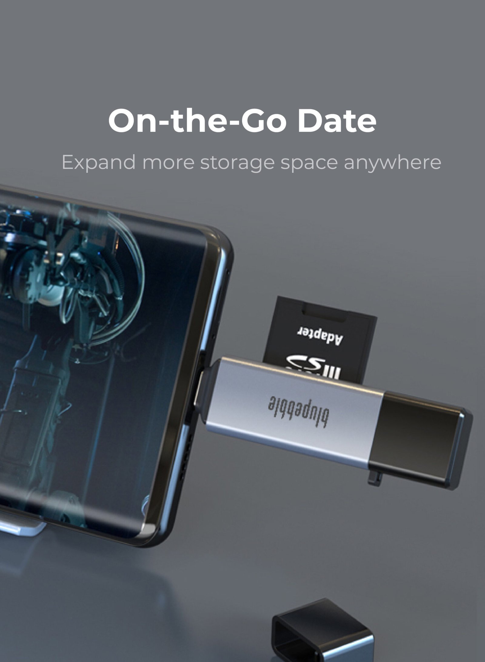 BLUPEBBLE USB3.0 A+USB TYPE C CARD READER BP-ACMCD2AG-GY thumbnail 10