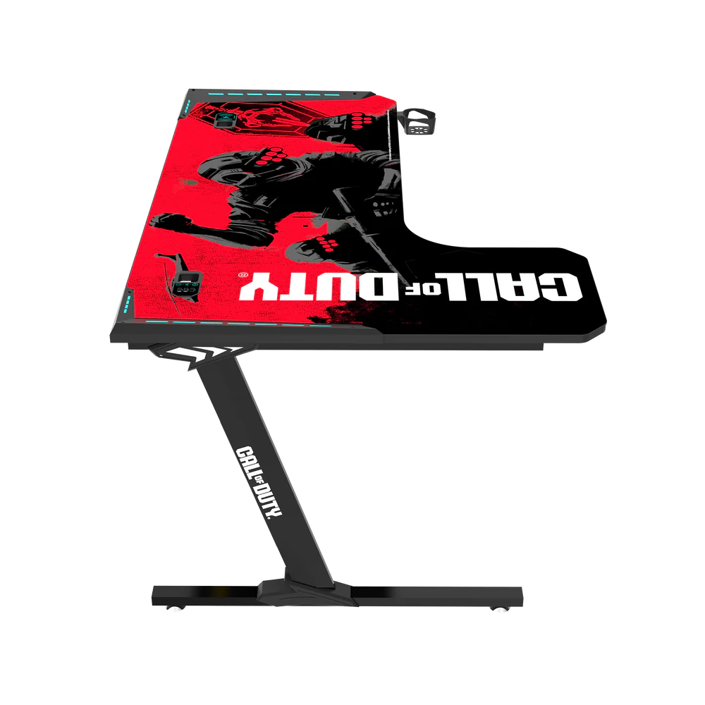 GameOn Phantom XL L-Shaped RGB Flowing Light Gaming Desk (Black/Red, COD-PHANTOMXL-L-01) - Stylish and Spacious Gaming Setup thumbnail 24