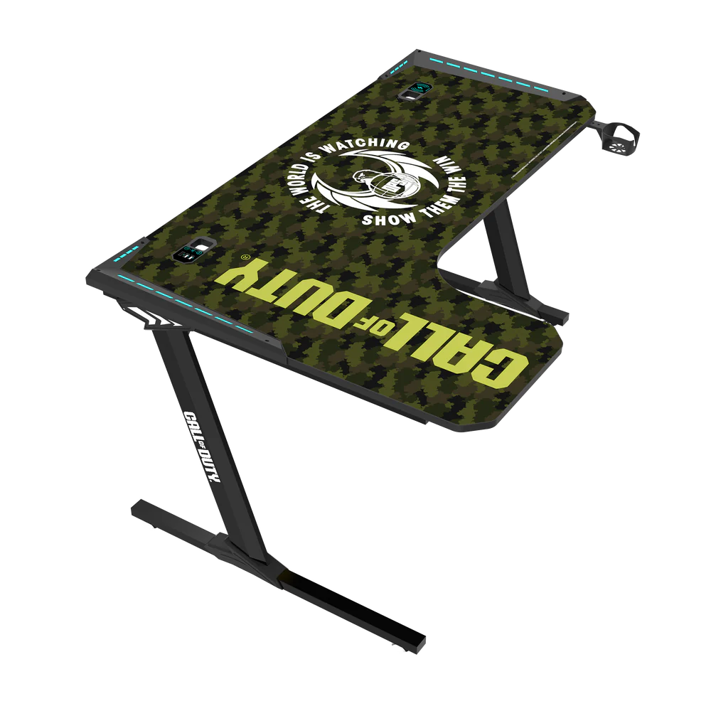 GameOn Phantom XL L-Shaped RGB Flowing Light Gaming Desk (Black/Green, COD-PHANTOMXL-L-02) - Dynamic and Spacious Setup for Gamers thumbnail 24