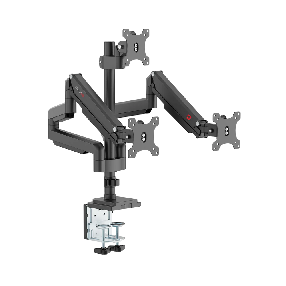 GameOn Triple Monitor Arm Stand and Mount (GO-5367) - Adjustable and Sturdy Multi-Screen Setup thumbnail 5