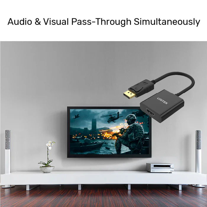 UNITEK DISPLAY PORT TO HDMI ADAPTER BLACK Y-5118DA thumbnail 12