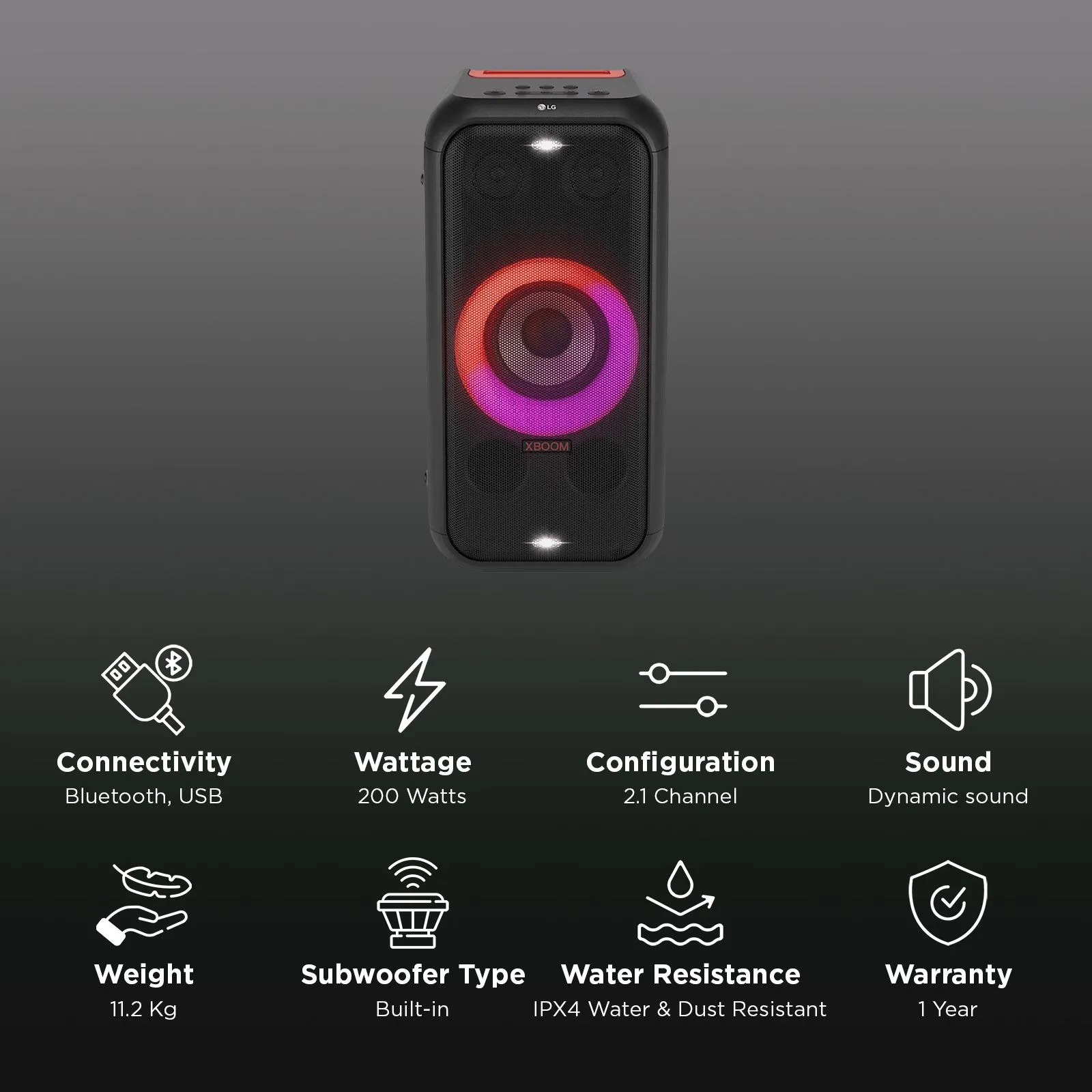 LG XBOOM PARTY SPEAKER WITH BLUETOOTH XL5S thumbnail 12