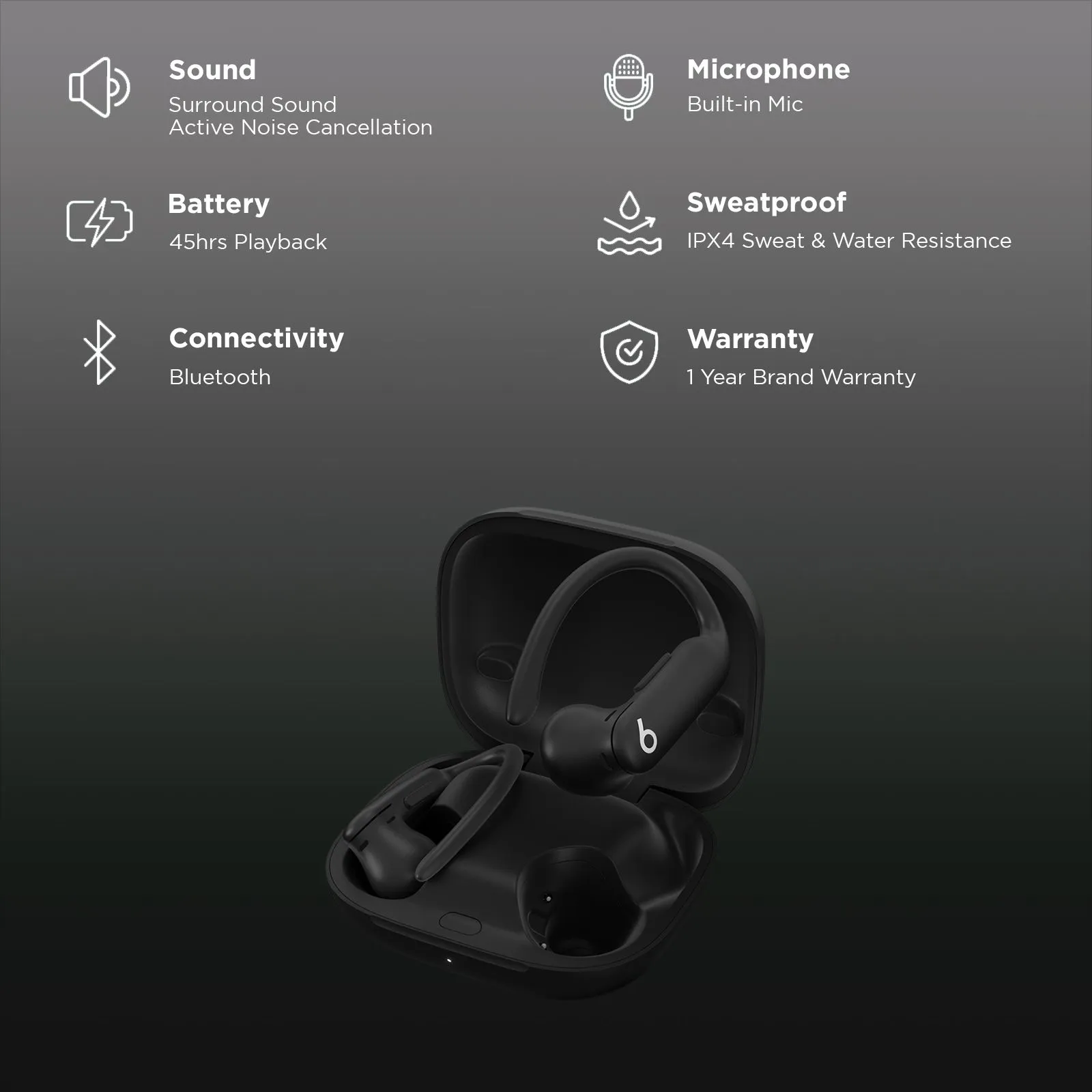 POWERBEATS PRO 2 HIGH PERFORMANCE EARBUDS JET BLACK MX723 thumbnail 3