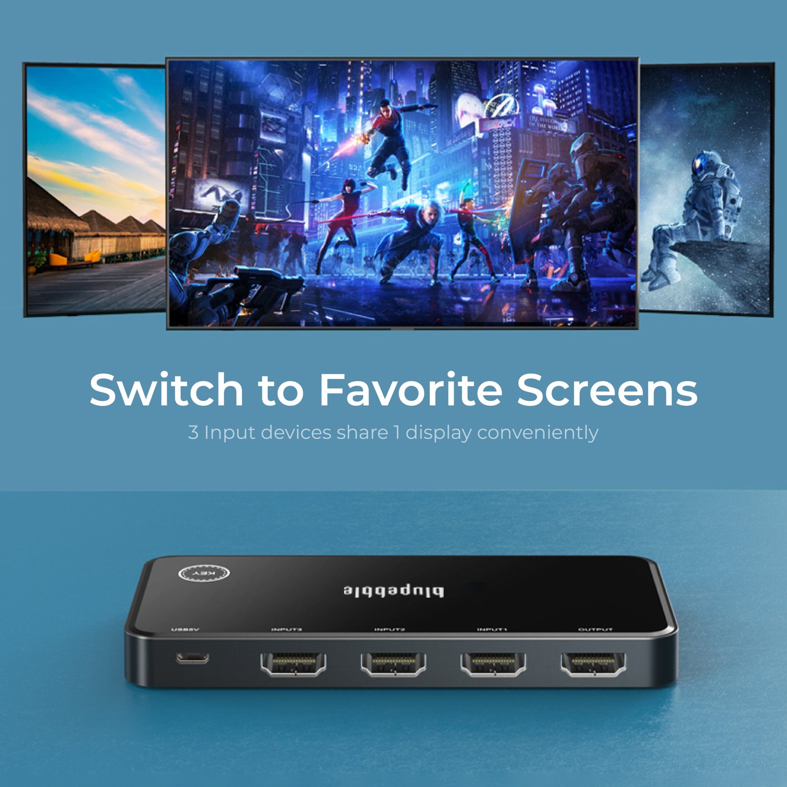 BLUPEBBLE 3IN1 HDMI SWITCH SPACE GRAY BP-HS4K3PB-SG thumbnail 11