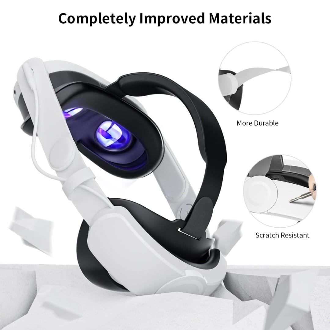 BLUPEBBLE ELITE ADJUSTABLE HEAD STRAP Q3 FOR META QUEST 3 WHITE BP-VRQ3HSTRAP-WH thumbnail 17