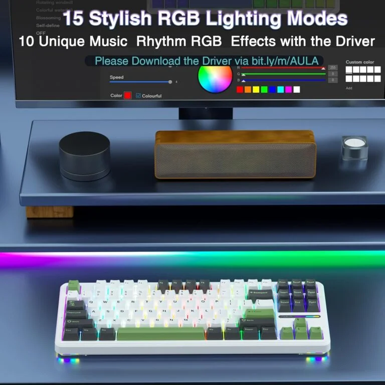 AULA F87 Pro Citrus Chill Mechanical Gaming Keyboard (87 Keys, 80%, RGB, Tri-Mode, Nimbus V3 Switch) - Compact Design with Vibrant Lighting thumbnail 12
