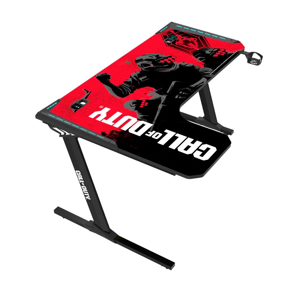 GameOn Phantom XL L-Shaped RGB Flowing Light Gaming Desk (Black/Red, COD-PHANTOMXL-L-01) - Stylish and Spacious Gaming Setup thumbnail 23