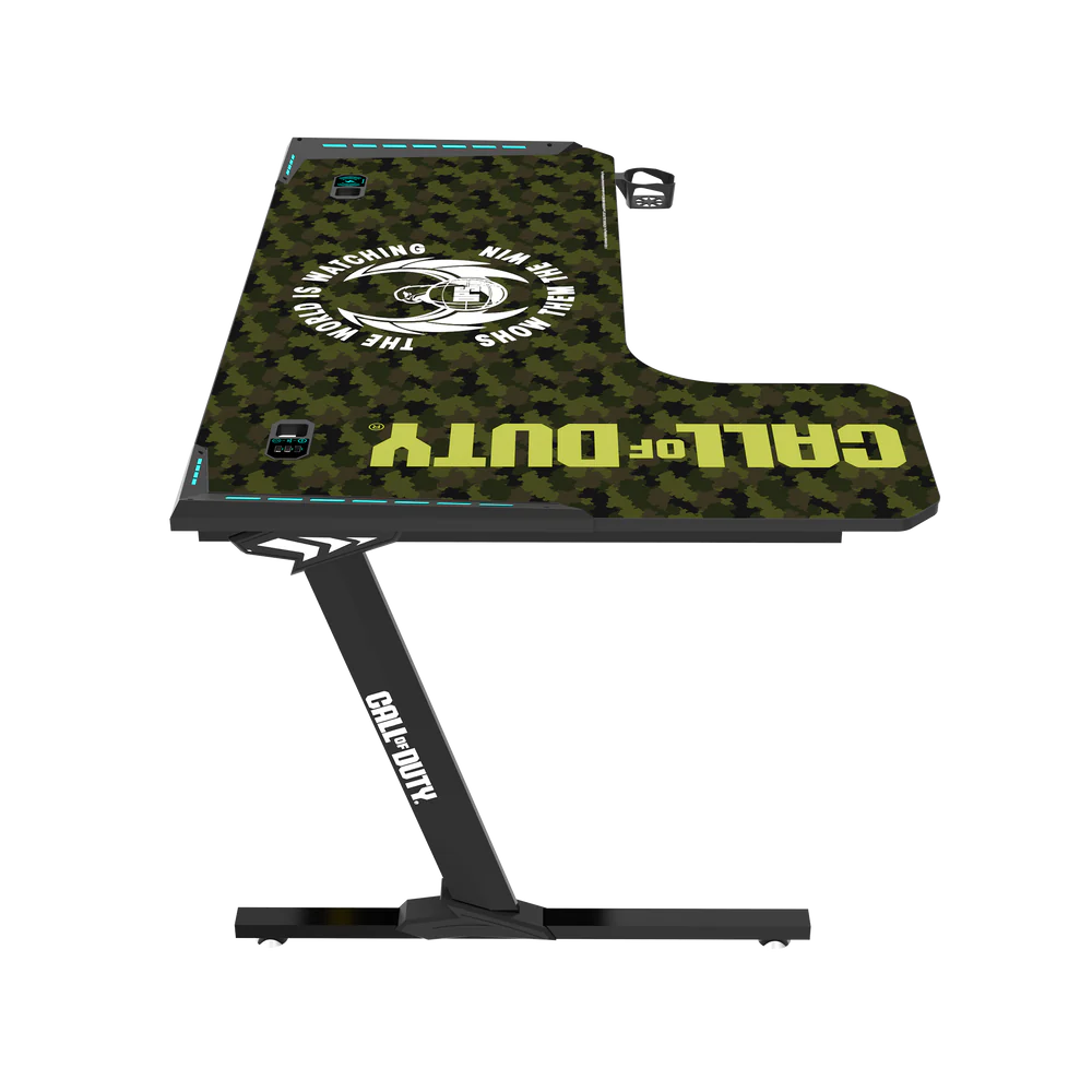 GameOn Phantom XL L-Shaped RGB Flowing Light Gaming Desk (Black/Green, COD-PHANTOMXL-L-02) - Dynamic and Spacious Setup for Gamers thumbnail 23