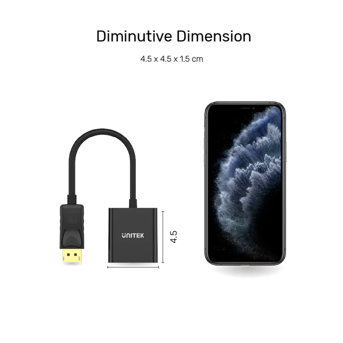 UNITEK DISPLAY PORT TO HDMI ADAPTER BLACK Y-5118DA thumbnail 11