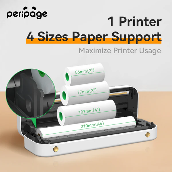PeriPage A40 Mini Printer (Grey) - Portable and Efficient Wireless Printing Solution thumbnail 14