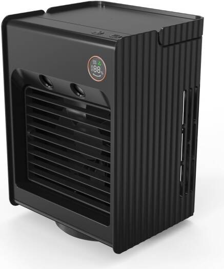 PORODO LIFESTYLE AIR & MIST PORTABLE COOLING FAN WITH NIGHT LIGHT AND OSCILLATION BLACK PD-LSMFAN -BK thumbnail 8