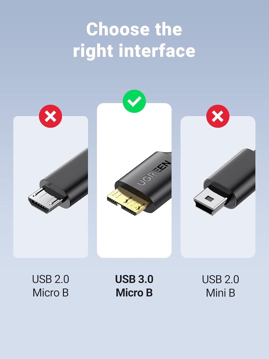 UGREEN USB 3.0 A MALE TO MICRO USB 3.0 MALE CABLE BLACK 2MM 10843 thumbnail 15