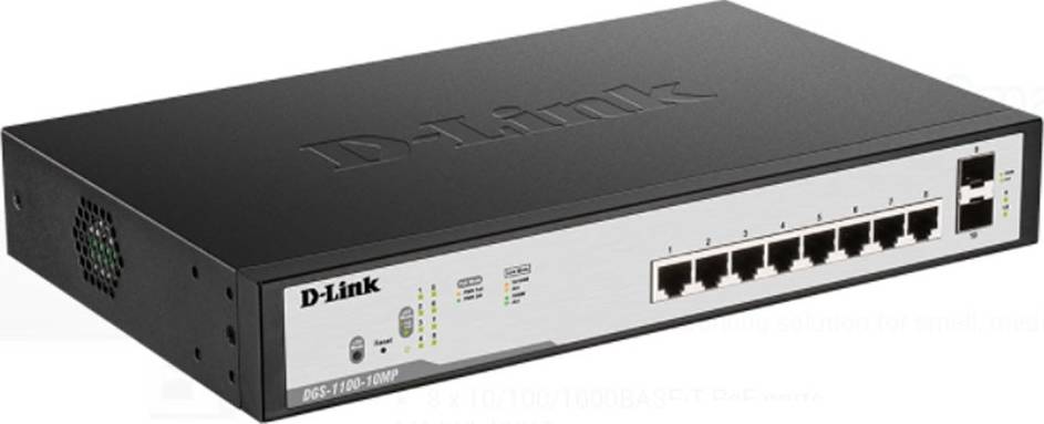 D LINK 8 PORT POE GIGABIT SMART MANAGED SWITCH DGS-F1100-10PS-E thumbnail 4