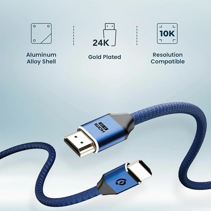 POWEROLOGY 8K HDMI CABLE 3M GREY PWHDC3M -GY thumbnail 8