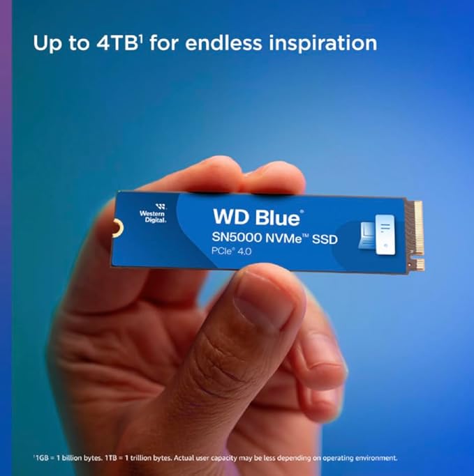 WD INTERNAL SSD 4TB SN5000 M.2 NVME 2280 PCIE GEN 4 BLUE WDS400T4BOE thumbnail 6