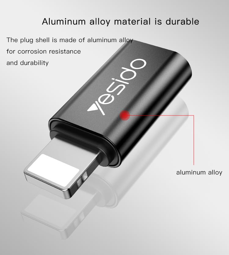 YESIDO TYPE C TO LIGHTNING CONNECTOR ADAPTER GS03 thumbnail 11