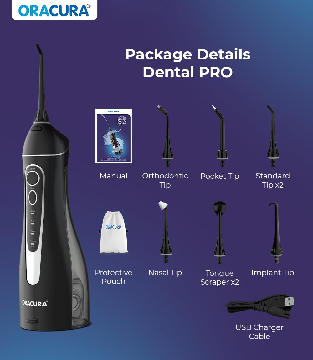 INTELLIGENT WATER FLOSSER WITH 4 NOZZLE L8 BLACK thumbnail 17