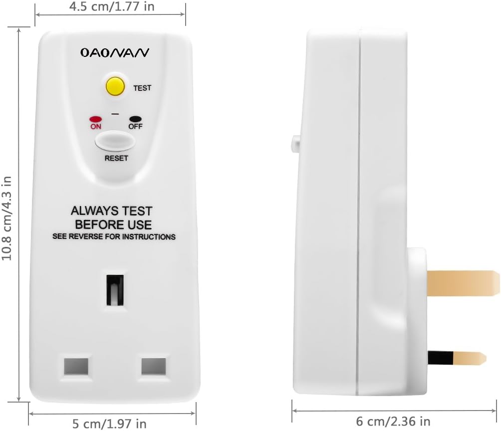 OAONAN PORTABLE RCD SAFETY UK PLUG ADAPTER NB-H3E thumbnail 14