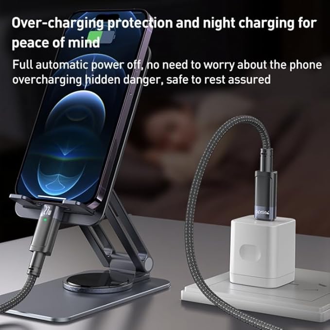 YESIDO 27W USB-C TO LIGHTNING AUTO DISCONNECTING CHARGING CABLE 1.2M BLACK CA159 thumbnail 12