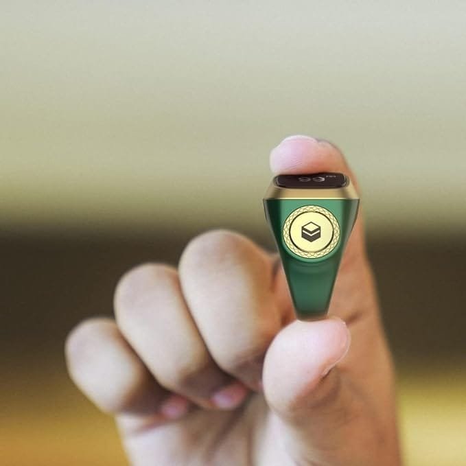 ZIKR RING i QIBLA TASBIH RING GREEN E0120GR (20mm) thumbnail 7