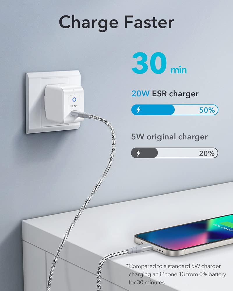 ESR 20W MINI PD CHARGER WITH TYPE C CABLE WHITE thumbnail 12