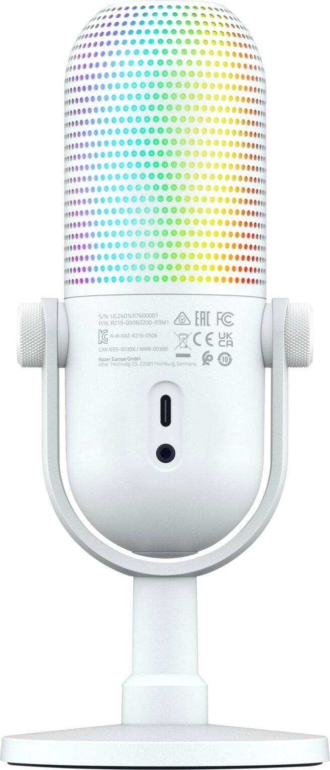 Razer Seiren V3 Chroma Condenser Microphone (Quartz White, RZ19-05060200-R3M1) - Studio-Quality Audio with RGB Lighting thumbnail 9