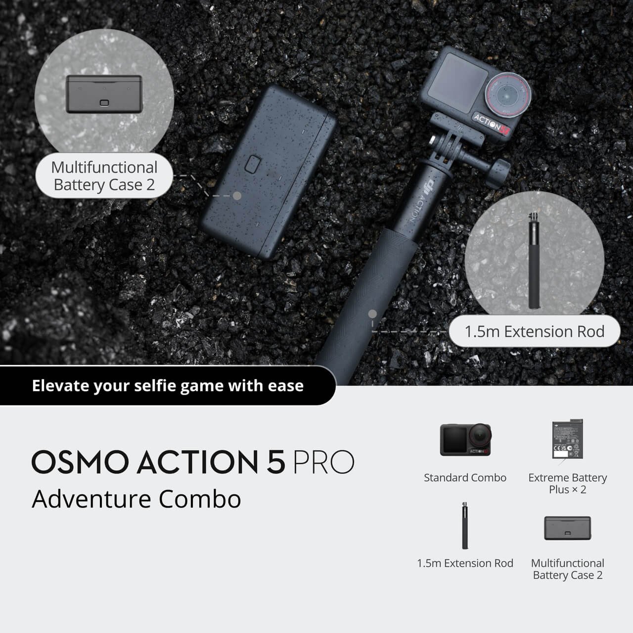 DJI Osmo Action 5 Pro Camera - Adventure Combo Bundle, 4K HDR, Dual Screens thumbnail 10