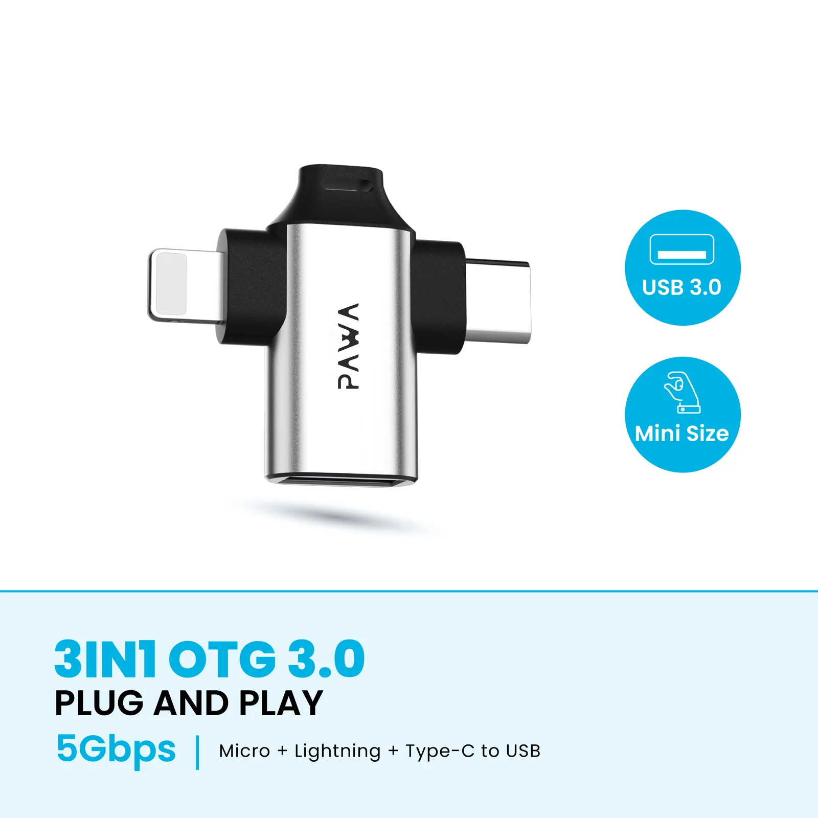 PAWA 3 IN 1 OTG ADAPTER PW-OTG31B30 thumbnail 4