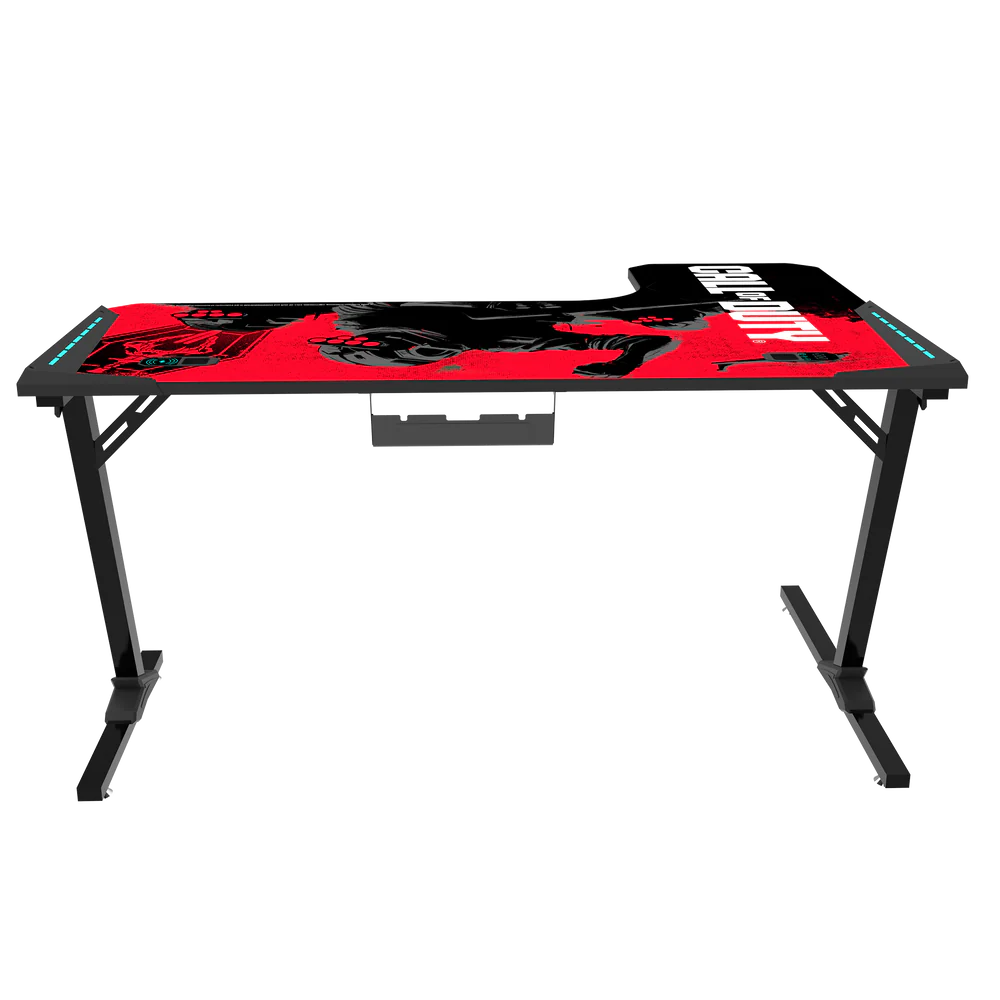 GameOn Phantom XL L-Shaped RGB Flowing Light Gaming Desk (Black/Red, COD-PHANTOMXL-L-01) - Stylish and Spacious Gaming Setup thumbnail 21