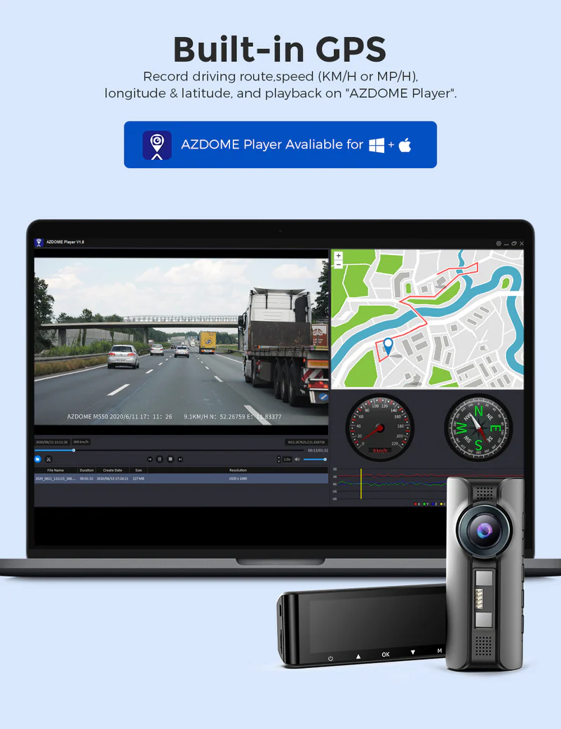 AZDOME 4K Front and Rear Dash Camera Kit with 3.19-Inch Screen, IR Night Vision, 24H Parking Mode - M550 thumbnail 17