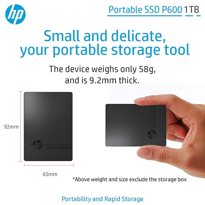 HP PORTABLE SSD P600 1TB 3XJ08AA thumbnail 10