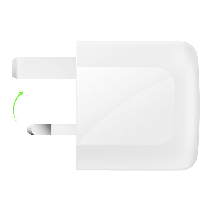 BELKIN BOOST CHARGE PRO DUAL USB C 67W GAN WALL CHARGER WHITE WCH020MYWH thumbnail 4