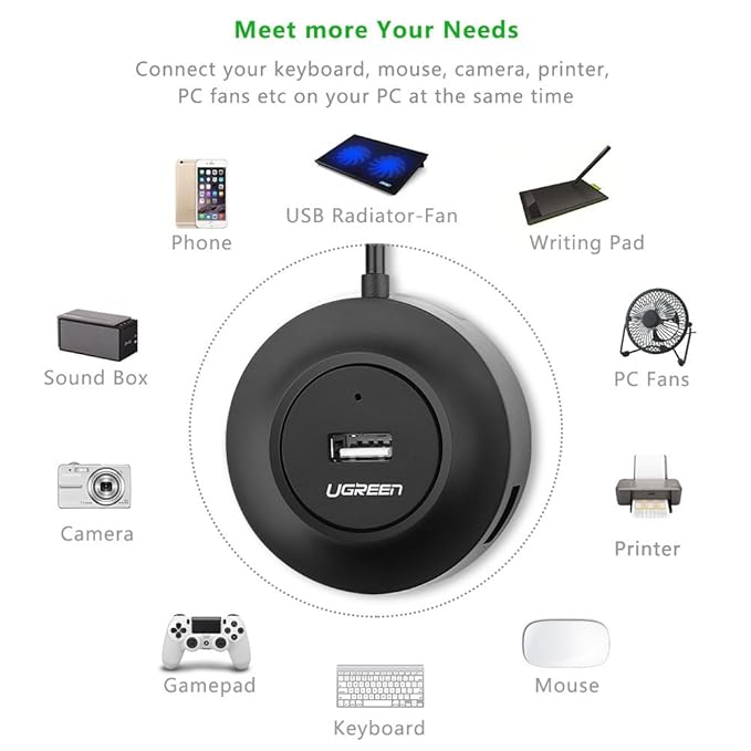 UGREEN USB 2.0 HUB 4 PORTS 1M BLACK 20277 thumbnail 11