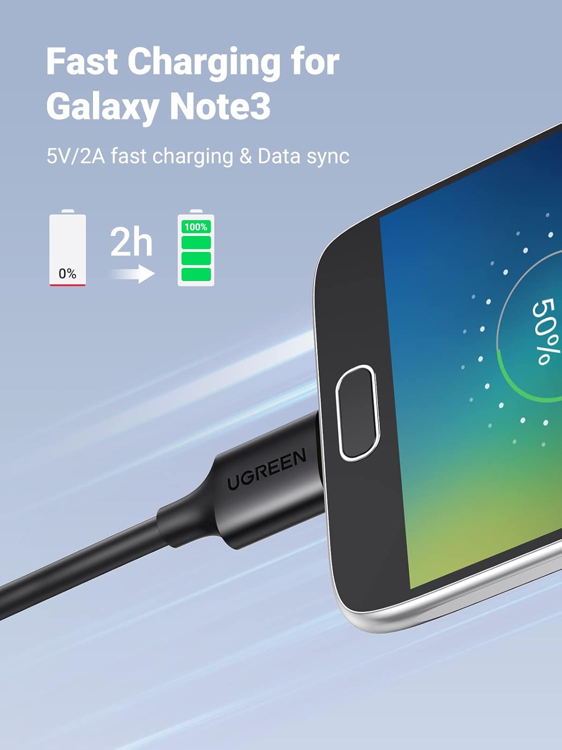 UGREEN USB 3.0 A MALE TO MICRO USB 3.0 MALE CABLE BLACK 2MM 10843 thumbnail 12