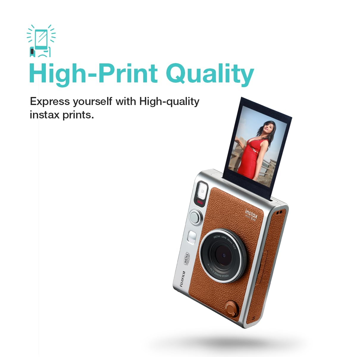 FUJIFILM INSTAX MINI EVO HYBRID INSTANT CAMERA BROWN thumbnail 13