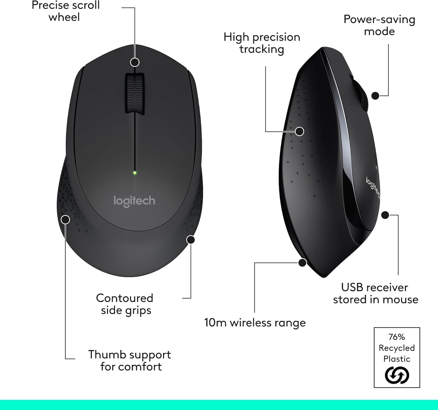 LOGITECH WIRELESS COMBO COMFORT KEYBOARD MK345 920-010068 thumbnail 9