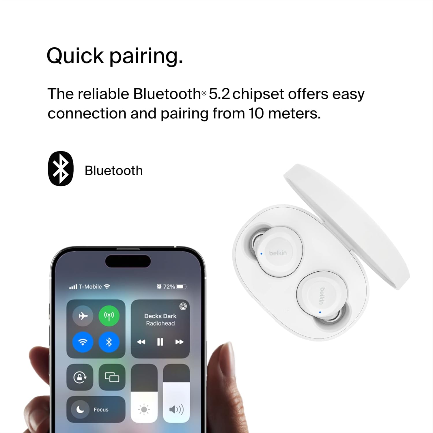 BELKIN SOUNDFORM BOLT TRUE WIRELESS EARBUDS WHITE AUC009BTWH thumbnail 9