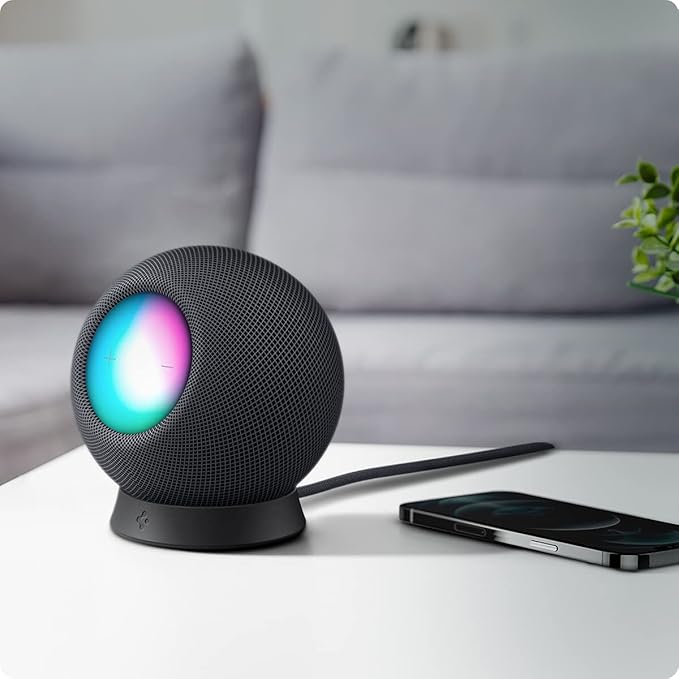 SPIGEN HOMEPOD MINI STAND SILICONE FIT BLACK AMP02781 thumbnail 2