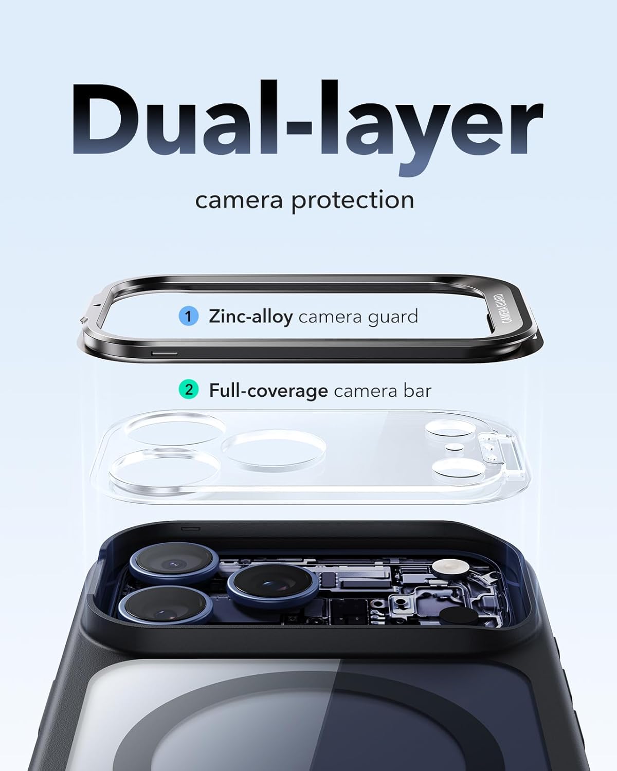ESR CLASSIC HYBRID MAGNETIC CASE CAM CONTROL STASH STAND COMPATIBLE WITH IPHONE 17 PRO CLEAR BLACK thumbnail 14