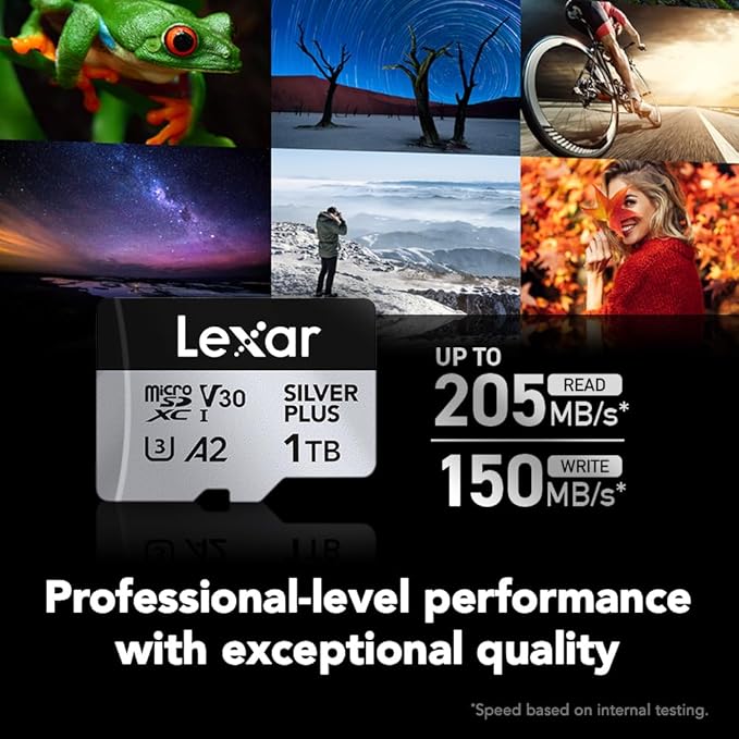 LEXAR PROFESSIONAL SILVER PLUS MICROSDXC UHS-I CARDS 205MB/S-1TB LMSSIPL001T-BNANG thumbnail 10