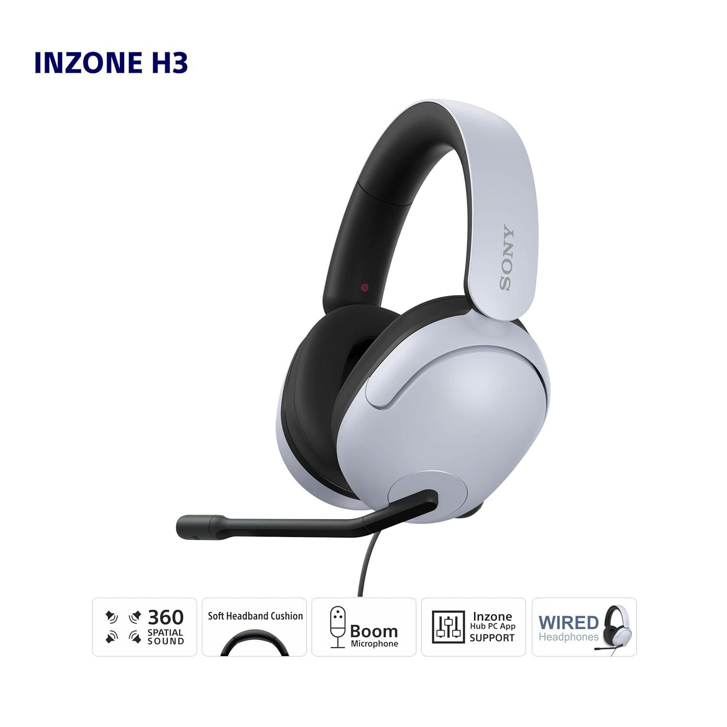SONY INZONE H3 GAMING HEADSET PS5 WHITE MDR-G300 thumbnail 14