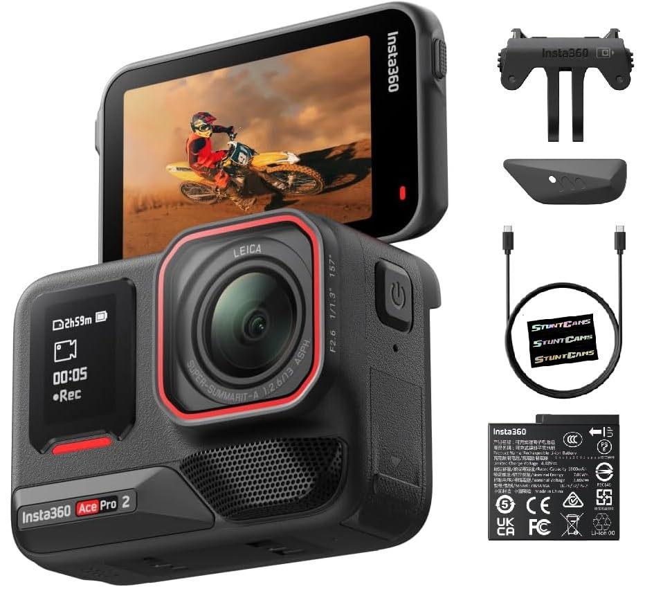INSTA 360 ACE PRO 2 8K AI-POWERED ACTION CAMERA WITH SINGLE BATTERY BLACK CINSBBGA thumbnail 11