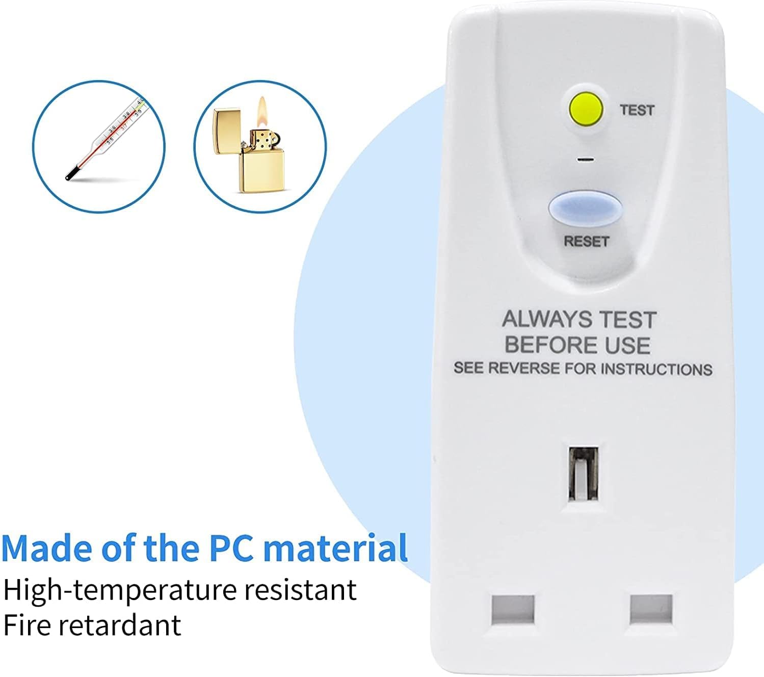 OAONAN PORTABLE RCD SAFETY UK PLUG ADAPTER NB-H3E thumbnail 13