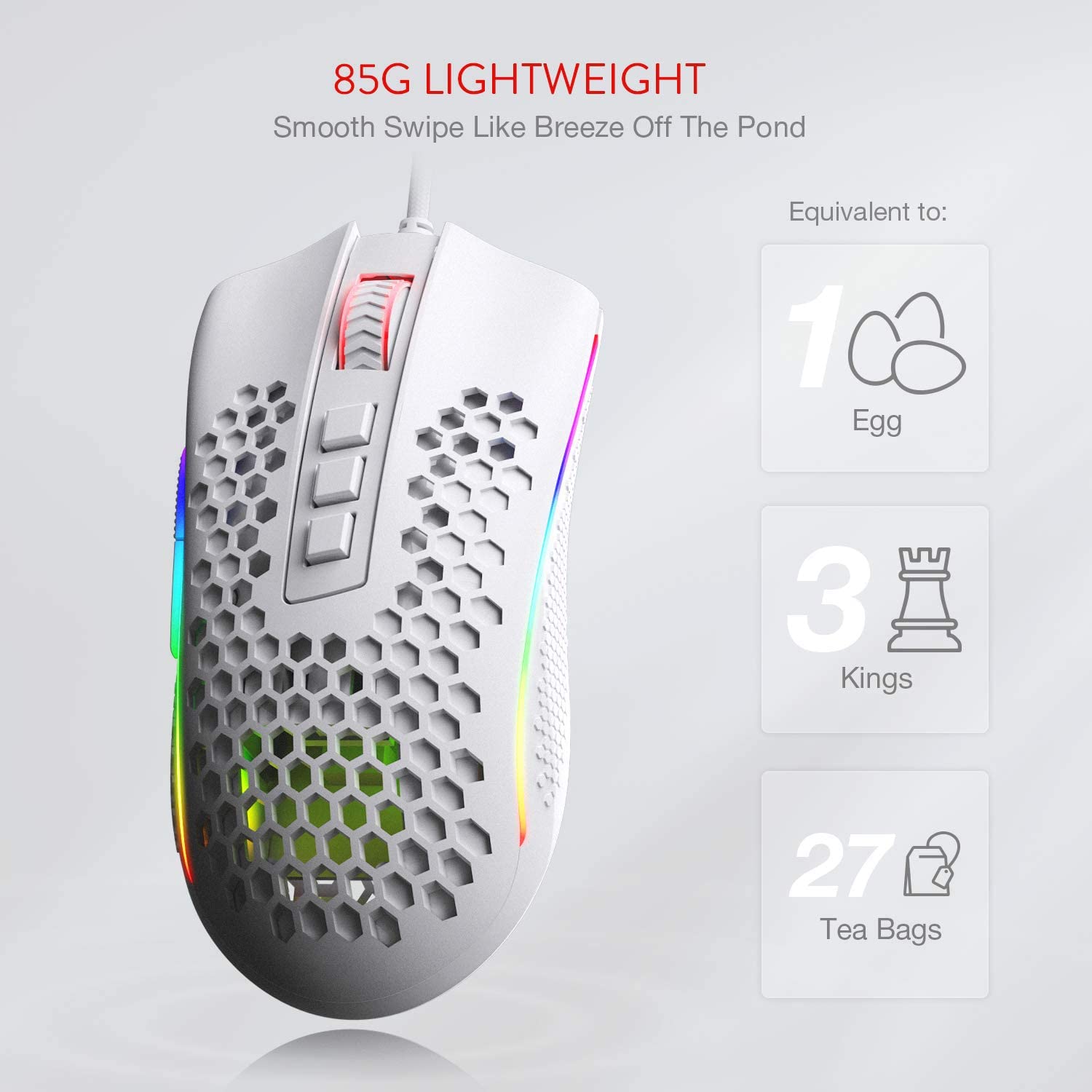 REDRAGON STORM HONEYCOMB WIRED GAMING MOUSE M808-RGB thumbnail 13
