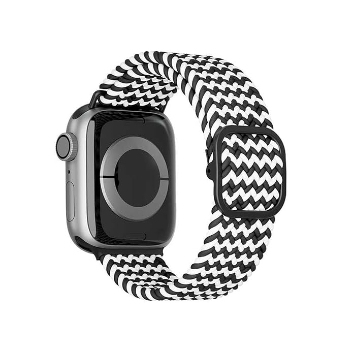 LEVELO CRISBEN NYLON STRAP APPLE WATCH ULTRA / SERIES 8 45/49MM BLACK/WHITE LVLCRS49BKWH thumbnail 6