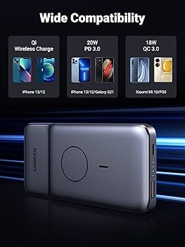 UGREEN 10000MAH MAGNETIC WIRELESS CHARGER TYPE-C+USB-A+7.5W WIRELESS CHARGING 40826 thumbnail 5